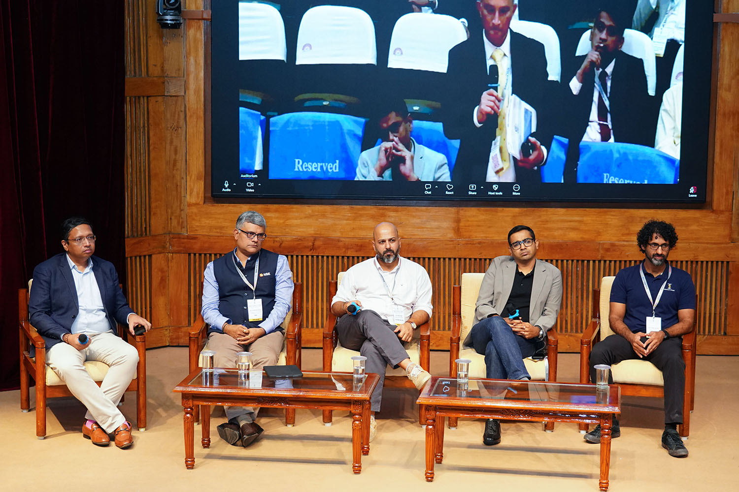 (L-R) Mr. Kamesh Raghavendra of the Kshipra Foundation; Shri Krishnan N. Iyer, Senior Vice President – Product, Relationships & Business Development, National Stock Exchange of India Ltd.; Shri Vinay Singh, Co-Founder & Partner, Fireside Ventures; Shri Vikram Vaidyanathan, Managing Director, Z47 (formerly Matrix Partners India); and Shri Vijay Jacob, General Partner, Speciale Invest, discuss the capital required to take India’s defence start-ups and MSMEs from promising technology to scaled businesses during a panel on ‘From Grant to Listing: Financing India's Defence Start-ups and MSMEs’.